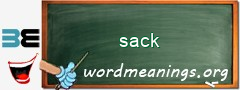 WordMeaning blackboard for sack